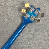 Guitare basse électrique R-Brand 4003 bleue, bois massif, manche en acajou, pickguard blanc, 4 cordes, 22 frettes, micros HH, finition brillante, livraison rapide et gratuite