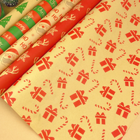 Rouleau de papier cadeau personnalisé en gros, feuille de papier d'emballage pour la décoration de cadeaux, rouleau de papier artisanal