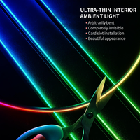 Kits de Iluminación Ambiental, Tiras de LED de Fibra Óptica, 18 Colores Mágicos, Luces LED Acrílicas para Interiores de Automóviles con Control Remoto y Aplicación