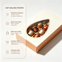 Boîte cadeau en papier pour capsules de café en forme de goutte d'eau, emballage personnalisé pour capsules de café
