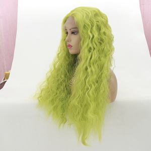 วิกผมสังเคราะห์ lindal Green วิกผมลอนยาว24นิ้ว<span class=keywords><strong>สี</strong></span><span class=keywords><strong>เขียว</strong></span>สดใสวิก<span class=keywords><strong>ผม</strong></span>เส้นใยทนความร้อน - Product Image 6