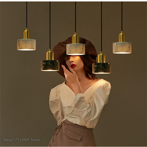 Lámparas colgantes de mármol nórdico con luz LED, lámpara colgante de una sola cabeza <span class=keywords><strong>para</strong></span> dormitorio, arte moderno y sencillo, decoración creativa <span class=keywords><strong>para</strong></span> comedor - Product Image 3