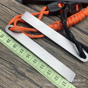Allume-feu en magnésium 13x130mm, coupe-vent, étanche, outil de survie en plein air avec poignée en corde orange - Product Image 4