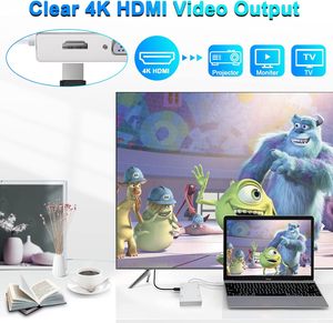 Hub adattatore video USB-C/VGA/<span class=keywords><strong>DVI</strong></span> 4K con 4 porte per connettori Mac/PC/iPad/XPS-maschio/femmina - Product Image 2