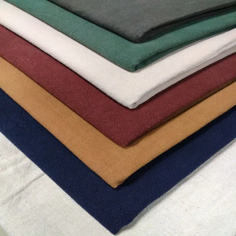 Shaoxing Jingxu Linen Cotton Blend Viscose Woven Dress Fabric Soft Plain Slub Style for Girls' Garments Curtains and Sofas