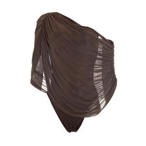 Viviblook C26BS029 Combinaison Femme Printemps-Été Nouvelle Collection Sexy en Maille Plissée à Épaules Dénudées Décontractée pour Femmes - Product Image 5