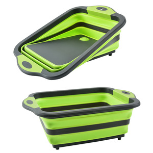 Folding Silicone Kitchen <b>Strainer</b> Set Collapsible Colanders <b>Strainer</b> with Long Handle - Product Image 6