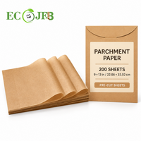 Papier sulfurisé prédécoupé ECO JFB 9x13 pouces, 200 feuilles, brun, pour moules à pâtisserie, pour emballages de détail personnalisés, vente en gros, OEM, approvisionnement B2B