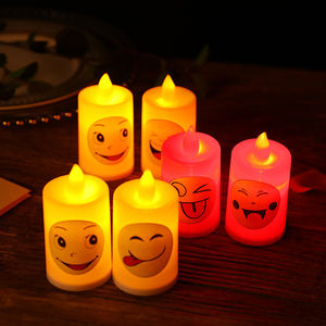 Nouveau design lumineux visage souriant en plastique bougie lumière vacances décoration décoration de la maison - Product Image 4