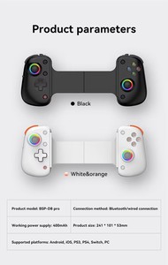 D8 Pro <span class=keywords><strong>Dual</strong></span> Game Stretch Joystick Handle <span class=keywords><strong>Controller</strong></span> para SWITCH PS4 Gamepad de transmisión ajustable con luz RGB para Android IOS - Product Image 5