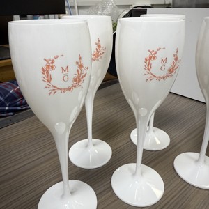 Flûtes à champagne en plastique incassable de 175 ml en gros, logo personnalisé, <span class=keywords><strong>verre</strong></span> à vin de luxe réutilisable pour mariage et fête - Product Image 3