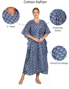 Caftán de Mujer de Lujo y Súper Calidad, Estampado Floral, Satén de Algodón Puro, ODM - Excelente Precio - Product Image 1