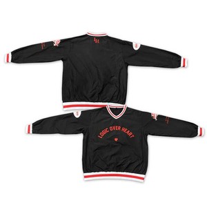 Chaqueta personalizada a prueba de viento bordada con cuello en V sin cremallera pulóver manga larga sudadera - Product Image 1