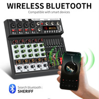 Console de mixage professionnelle six canaux transfrontalière avec effets de réverbération, lecture Bluetooth, contrôle et égalisation EV6 Fabriqué en Chine