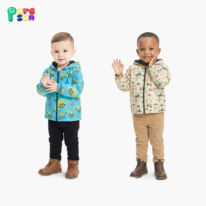 Puresun jongens hoodie sweater jack met opdruk, winter, waterdicht, kinderjas, kinderkleding met rits - Product Image 1