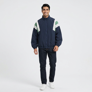Streetwear vintage avec logo personnalisé survêtements en nylon nouvelle mode ensemble de jogging réfléchissant imperméable coupe-vent en toile teinte unie - Product Image 1