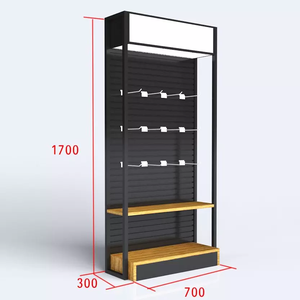 Phụ Kiện Điện Thoại Di Động Tủ Trưng Bày Sắt Gắn Tường Phụ Tùng Điện Tử Di Động Giá Trưng Bày Kết Hợp Gỗ Kim Loại - Product Image 6