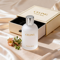 Flacon de parfum noir mat haut de gamme de luxe 50 ml, flacon de parfum 30 ml 100 ml, flacon vaporisateur de parfum vide en verre avec couvercle et boîte