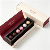 Boîte-cadeau rigide magnétique de luxe personnalisée pour chocolats, truffes, bonbons et biscuits avec séparateur
