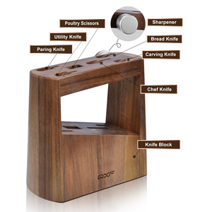 Support de couteau en bois professionnel Bloc de <span class=keywords><strong>couteaux</strong></span> en bois d'acacia <span class=keywords><strong>Porte</strong></span>-<span class=keywords><strong>couteaux</strong></span> de cuisine avec aiguiseur - Product Image 6