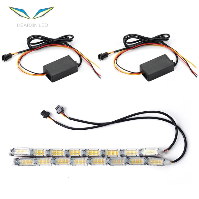Universal Car Ambient Decorative LED Strip Light Daytime Running Light Flexible Headlight Car Crystal Eyes Flow Turn Signals