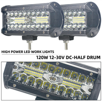 Barre lumineuse LED Yunian 7 pouces 120W 4000LM blanc naturel 12-24V, projecteur combiné spot/flood pour pick-up/bateau/UTV/4x4 ATV