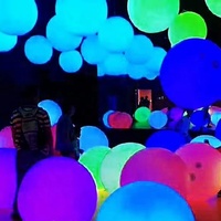 Ballons sphériques géants LED multicolores changeants de couleur de 6 à 8 pieds, en PVC, pour la pêche, la publicité extérieure, gonflables avec ventilateur intégré