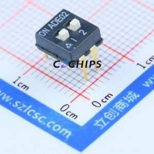 1825057-1 DIP Switch Through hole Component (THT) Switch Flat Toggle, Raised Type Single Pole Single Throw 2 PC Pin - Product Image 1