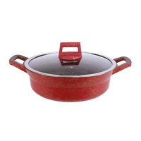 Ucc-Life Ensemble de casseroles au design classique, casseroles en métal avec couvercle en verre et granit, collection de casseroles de cuisine