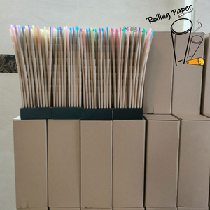 Customized brand logo cone-shaped <b>smoking</b> roll paper disposable slow burning belt M filter cigarette paper tube - Product Image 2