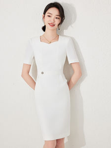 Tenue coréenne ensemble pour femmes nouveau bureau porter à manches courtes costume et robes ODM OEM Slim Fit élégant formel dames vêtements d'affaires - Product Image 3