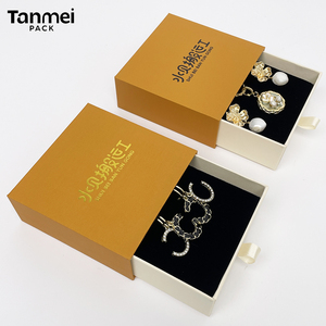Caja de Embalaje de Joyería con Logotipo Personalizado, Caja de Regalo de Papel Hecha a Mano Reciclable para Collar, Pulsera y Anillo - Product Image 1