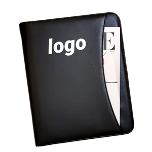 Premium Custom Logo Leather <b>A4</b> Manager Zipper Folder PU Material Multipocket for and Office <b>Files</b> - Product Image 1