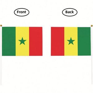 Wholesale Polyester Senegal Senegalese <b>Flag</b> Country National Hand Waving Mini <b>Flag</b> 14x21cm for Campaign Election Events - Product Image 3