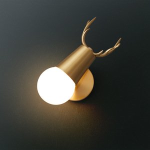 Lámpara de Pared Moderna Minimalista 2024 con Cabeza de Ciervo de Cobre, Iluminación de Fondo para Dormitorio y Sala de Estar, Estilo Nórdico - Product Image 3