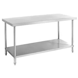 Factory Direct Selling 304 Stainless Steel Kitchen Work Bench Table Flat Worktable For Commercial