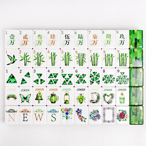 Custom-engraved 4-layer Emerald Green Luxury American Mahjong Tiles Set Wizard of Oz Acrylic Portable <b>Entertainment</b> New Pattern - Product Image 1