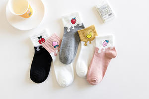 वसंत और गर्मियों की नई महिला रंगीन सॉक 5 पैक पशु कार्टून फल लड़कियों के लिए टखने के मोजे - Product Image 6