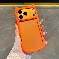 Coque de téléphone transparente antichoc rigide avec oreilles de chat de dessin animé mignonnes pour iPhone 17 16 15 Pro Max 14 Plus 12 11 13 Air