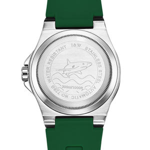 Montre automatique de plongée I&W CARNIVAL avec bracelet en caoutchouc vert lumineux, mouvement mécanique sportif pour homme - Product Image 3
