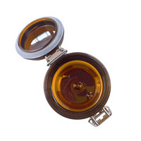 Rangement ambre de cuisine de qualité alimentaire en plastique Pet Unique pour biscuits vide scellé pour confiture de miel avec Clip en métal et couvercle