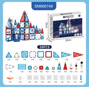 SamToyCn Tema espacial personalizado 3D Bloques <span class=keywords><strong>de</strong></span> construcción magnéticos grandes Azulejos Dibujo Color Bloques magnéticos Juguetes <span class=keywords><strong>de</strong></span> construcción para niños - Product Image 6