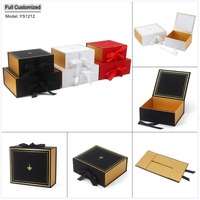 Caja de Regalo de Lujo Personalizada A4 de Cartón Rígido con Cierre Magnético en Negro y Dorado y Logo Personalizado