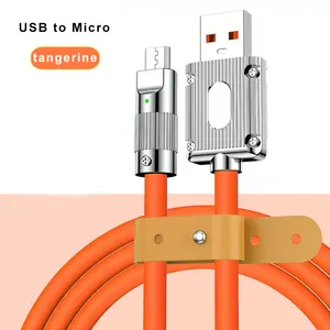 Kabel pengisi daya bahan Aloi seng, kabel Usb C tipe-c 120W, kabel pengisian daya ponsel cepat untuk Iphone