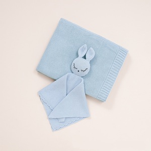 Manta de Seguridad de Punto 100% Algodón, Suave, con Diseño de Animalito Conejo, Juego de Toalla y Manta Reconfortante, Regalos Relajantes para Bebés Recién Nacidos - Product Image 3