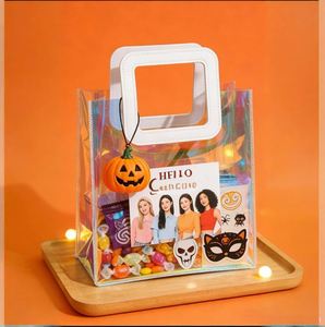 <b>Glittering</b> Holographic PVC Tote <b>Bag</b> Fashion Iridescent Handbag for Gift Shopping Daily Use Shiny Transparent PVC Carry <b>Bag</b> - Product Image 3