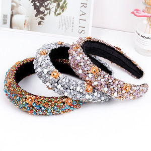 Hua Liyu Crystal <b>Beaded</b> <b>Headband</b> Sponge Women Bridal Hair Accessories European Baroque Style - Product Image 2