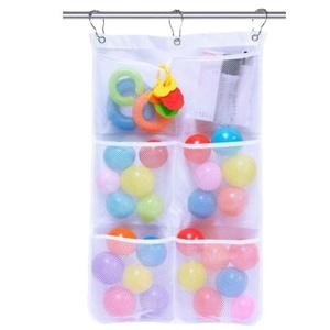 <b>Large</b> Bath Toy Storage Bag with Strong Suction Cups Baby Toy Organizer Foldable Hanging Design Fabric Material-stock <b>Square</b> - Product Image 6