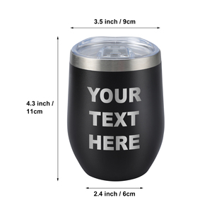 Gobelet à vin isotherme en acier inoxydable personnalisé de 12 oz, tasse à café isolée en forme d'œuf avec couvercle coulissant - Product Image 4