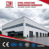 Edificio de Almacén de Estructura de Acero Prefabricado Moderno ZW con Panel Sándwich de Lana de Roca PU EPS
